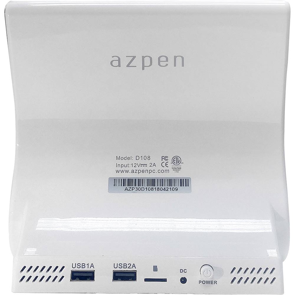 Back View: Azpen - DockAll 10W Qi Certified Fast Charge Wireless Charging Pad for iPhone/Android - White
