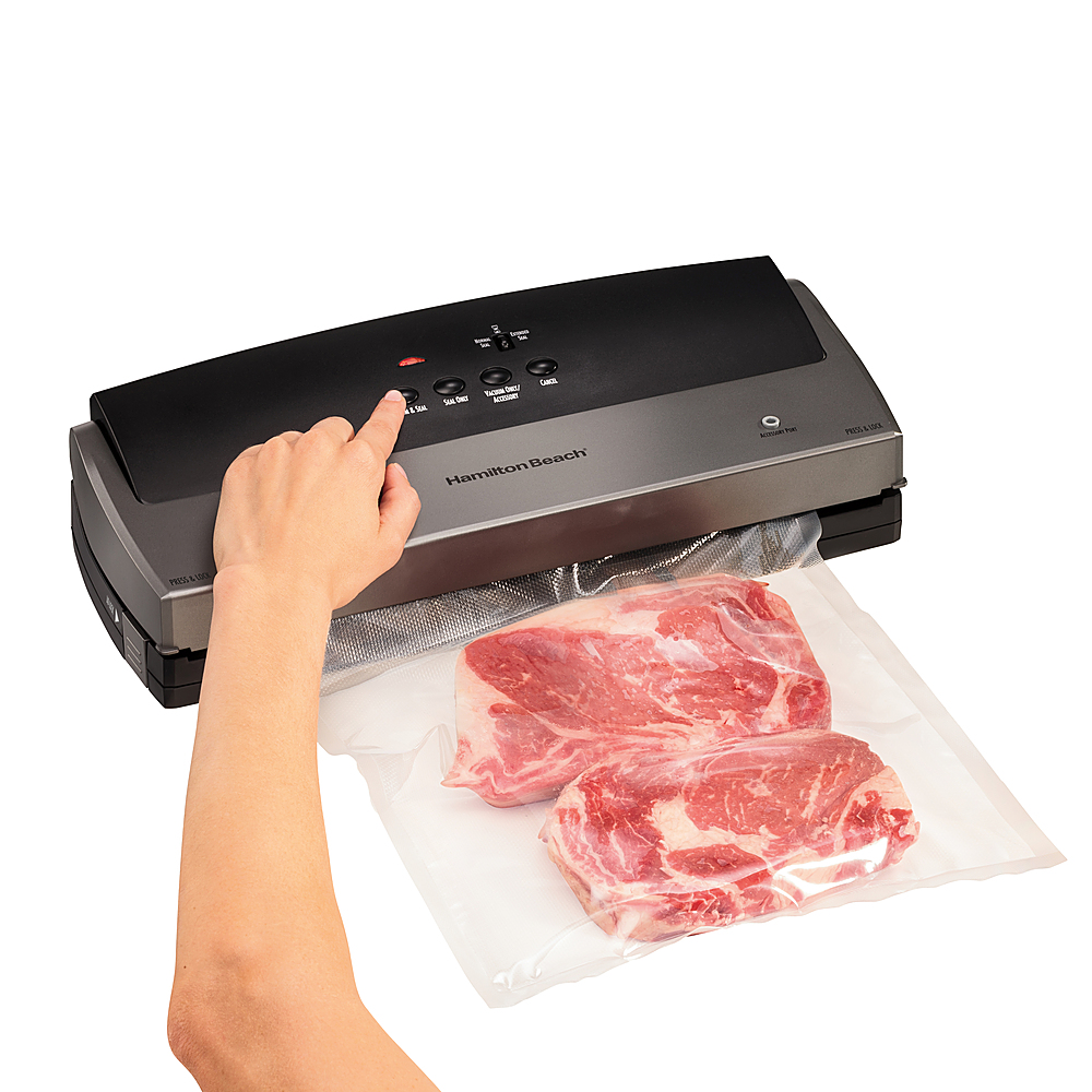 Hamilton Beach NutriFresh Black and Silver Food Vacuum Sealer with