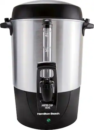 Front. Hamilton Beach - Single-Spout 45-Cup Coffee Urn - Silver.