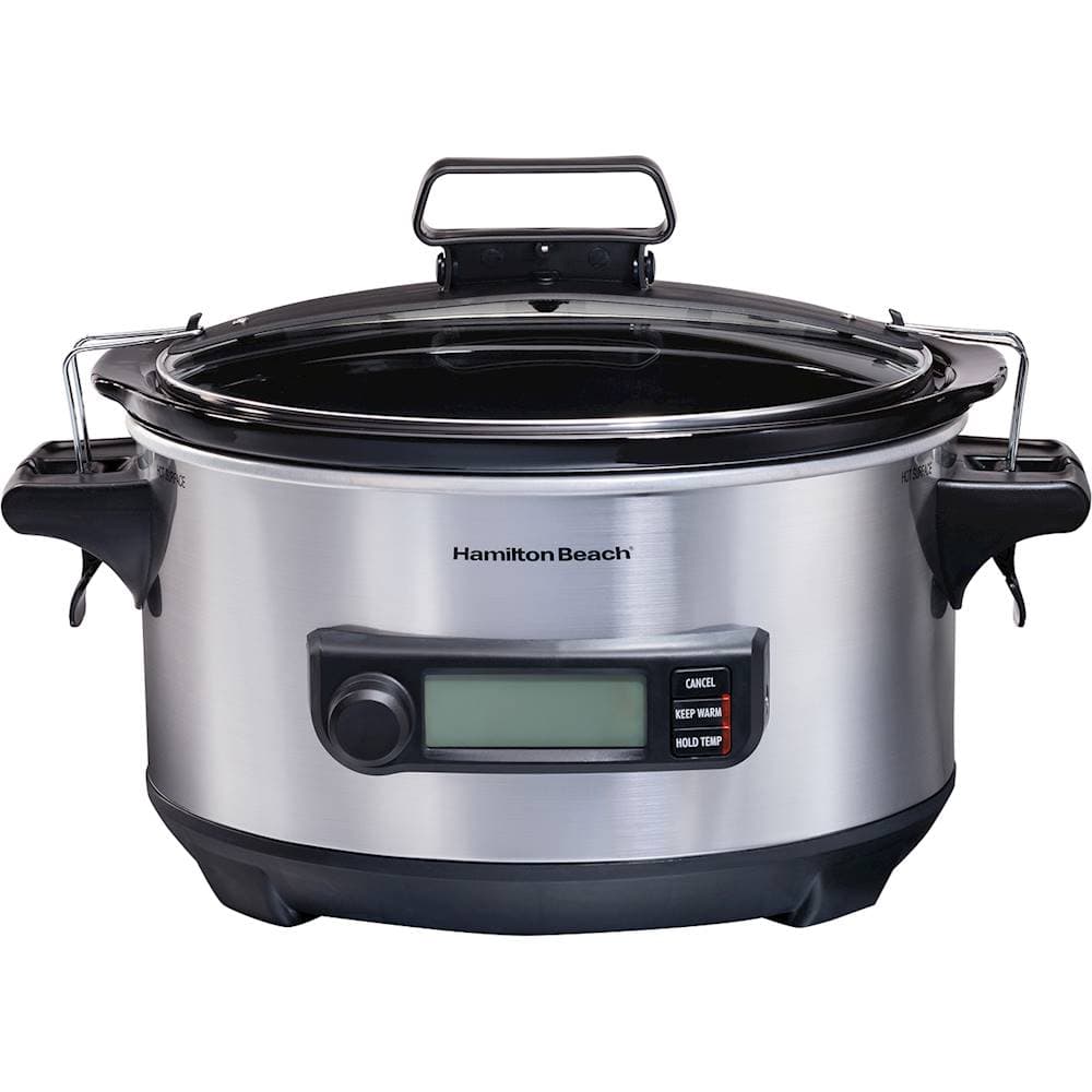 Angle. Hamilton Beach - 6qt Digital Slow Cooker - Stainless Steel.