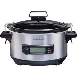 Hamilton Beach - 6qt Digital Slow Cooker - Stainless Steel - Angle_Zoom