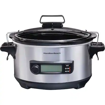 Angle. Hamilton Beach - 6qt Digital Slow Cooker - Stainless Steel.