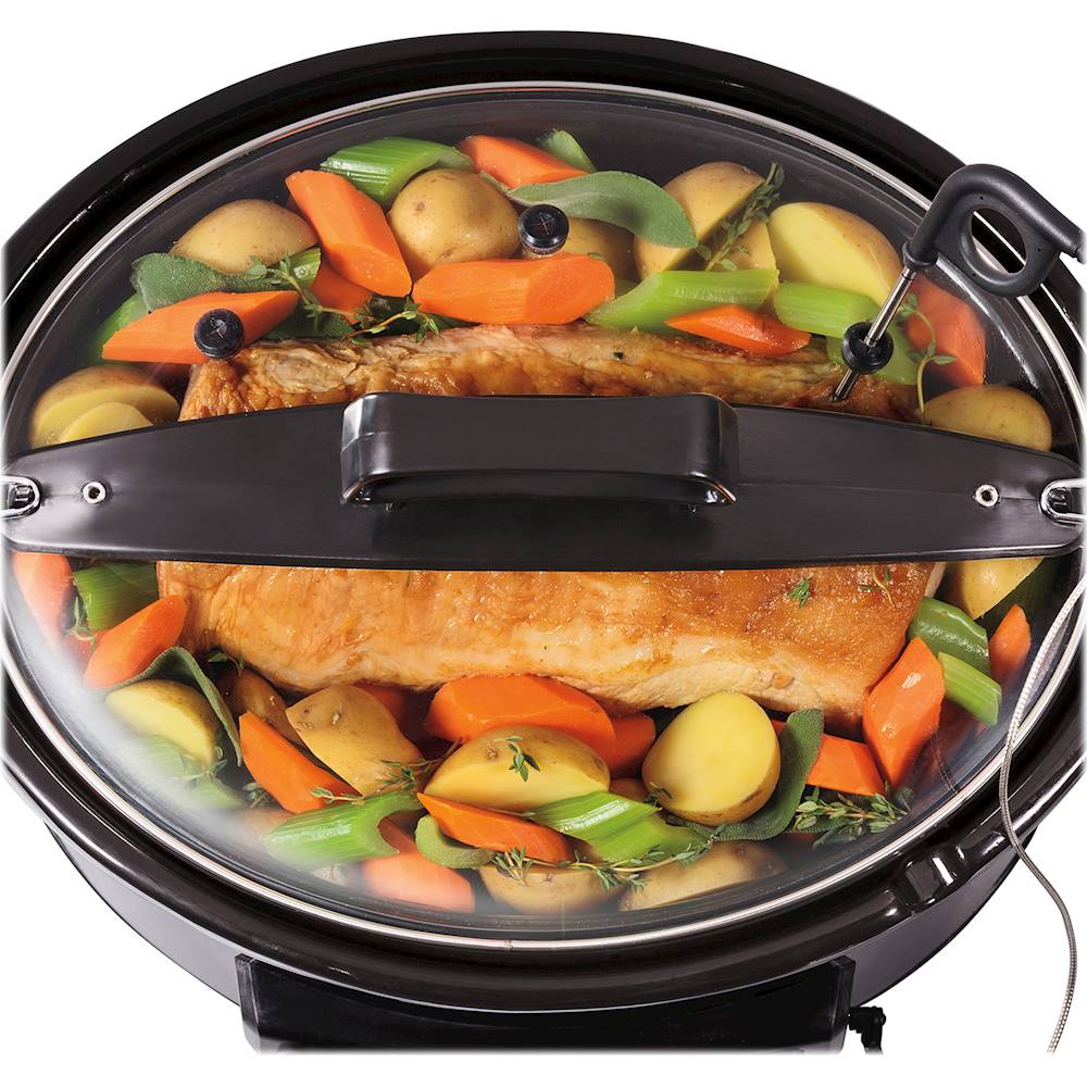 Hamilton Beach Portable 6-Quart Digital Programmable Slow Cooker with Temp  Tracking, Lid Lock, Black Stainless (33866) 