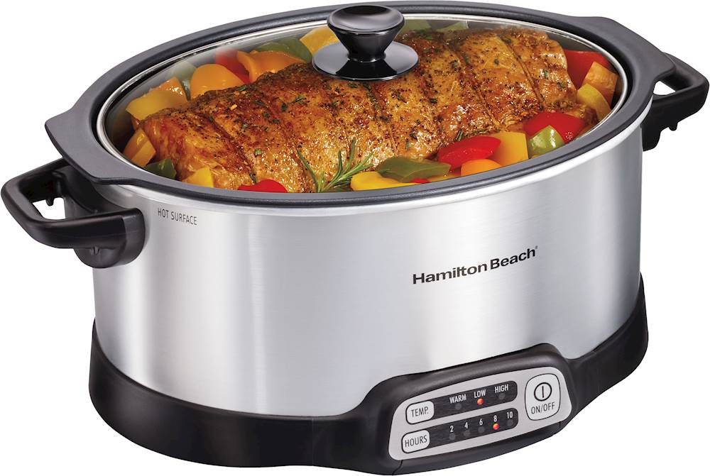 Best Buy: Hamilton Beach 6qt Stovetop Sear and Cook Programmable Slow Cooker  Silver 33662