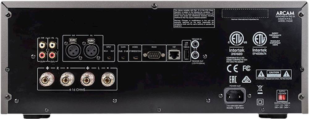 Back View: Arcam - PA240 760W 2.0-Ch. Power Amplifier - Gray