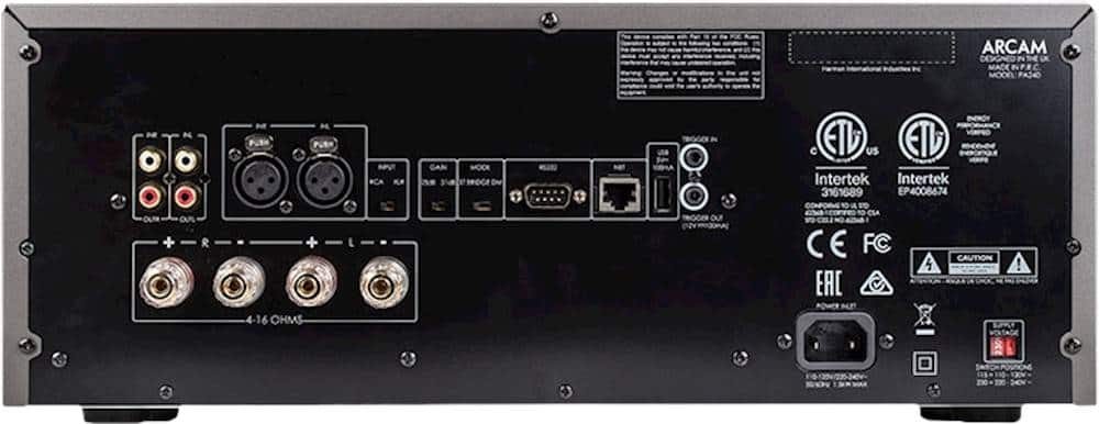 Back. Arcam - PA240 760W 2.0-Ch. Power Amplifier - Gray.