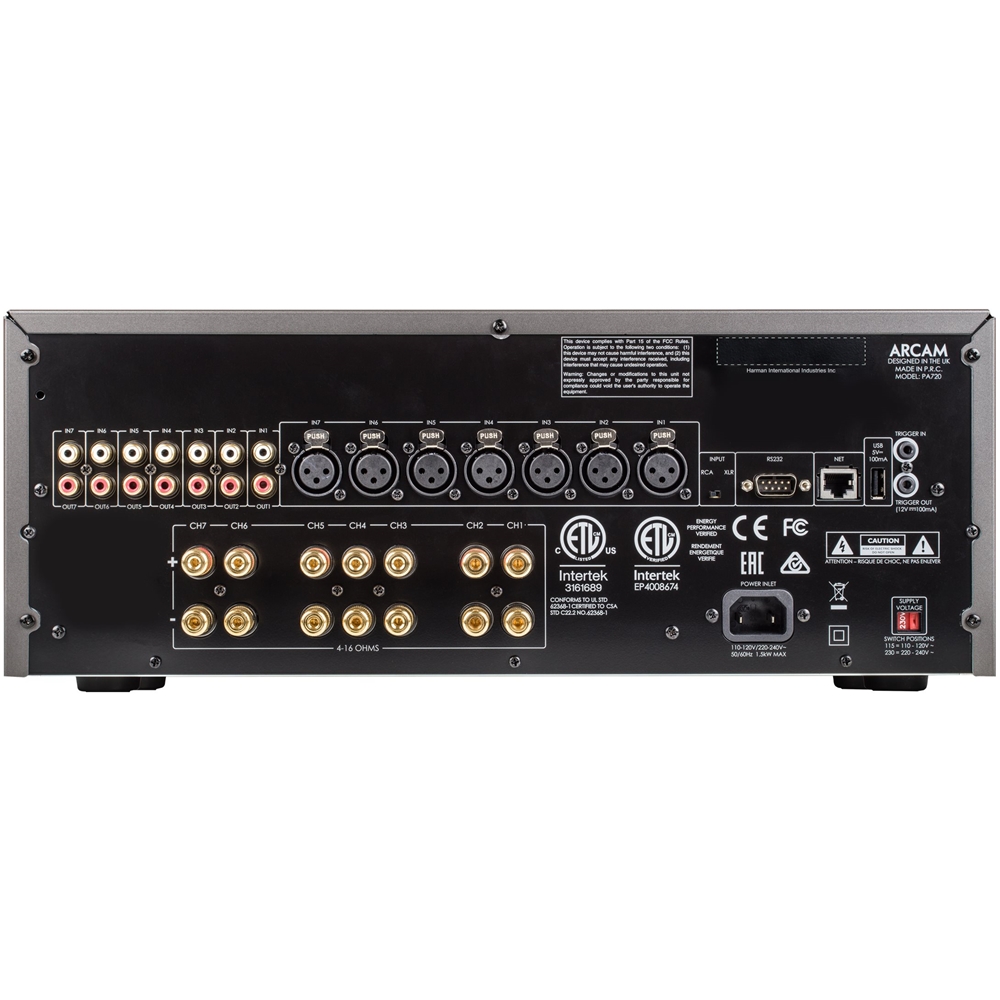 Back View: Arcam - PA720 980W 7.0-Ch. Power Amplifier - Black