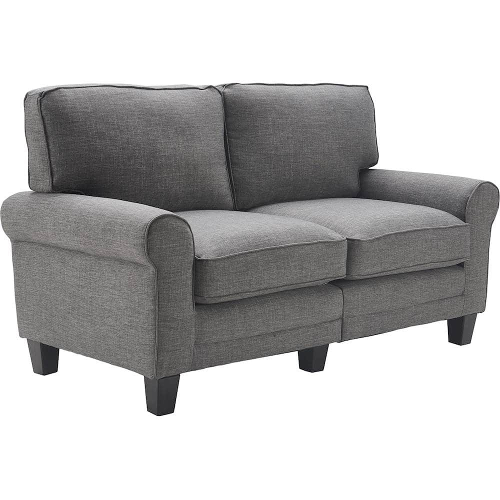 Angle View: Serta - Copenhagen 2-Seat Polyester Fabric Loveseat - Gray