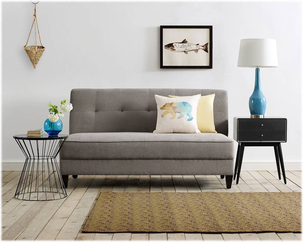 Alt View 17. Elle Decor - Yvonne 3-Seat Fabric Sofa - French Gray.