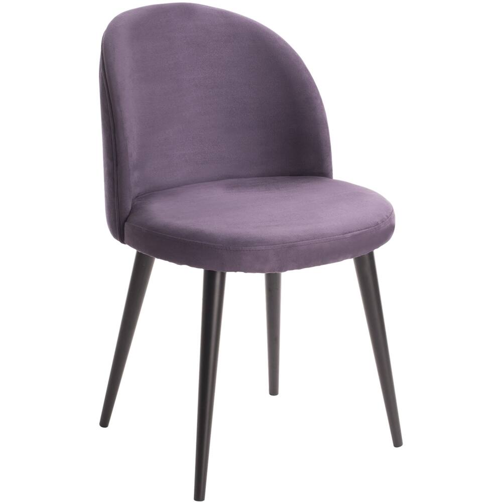 Left View: Elle Decor - Elle Décor Modern Polyester, Wood & Polyester Blend Fabric Accent Chair - French Violet