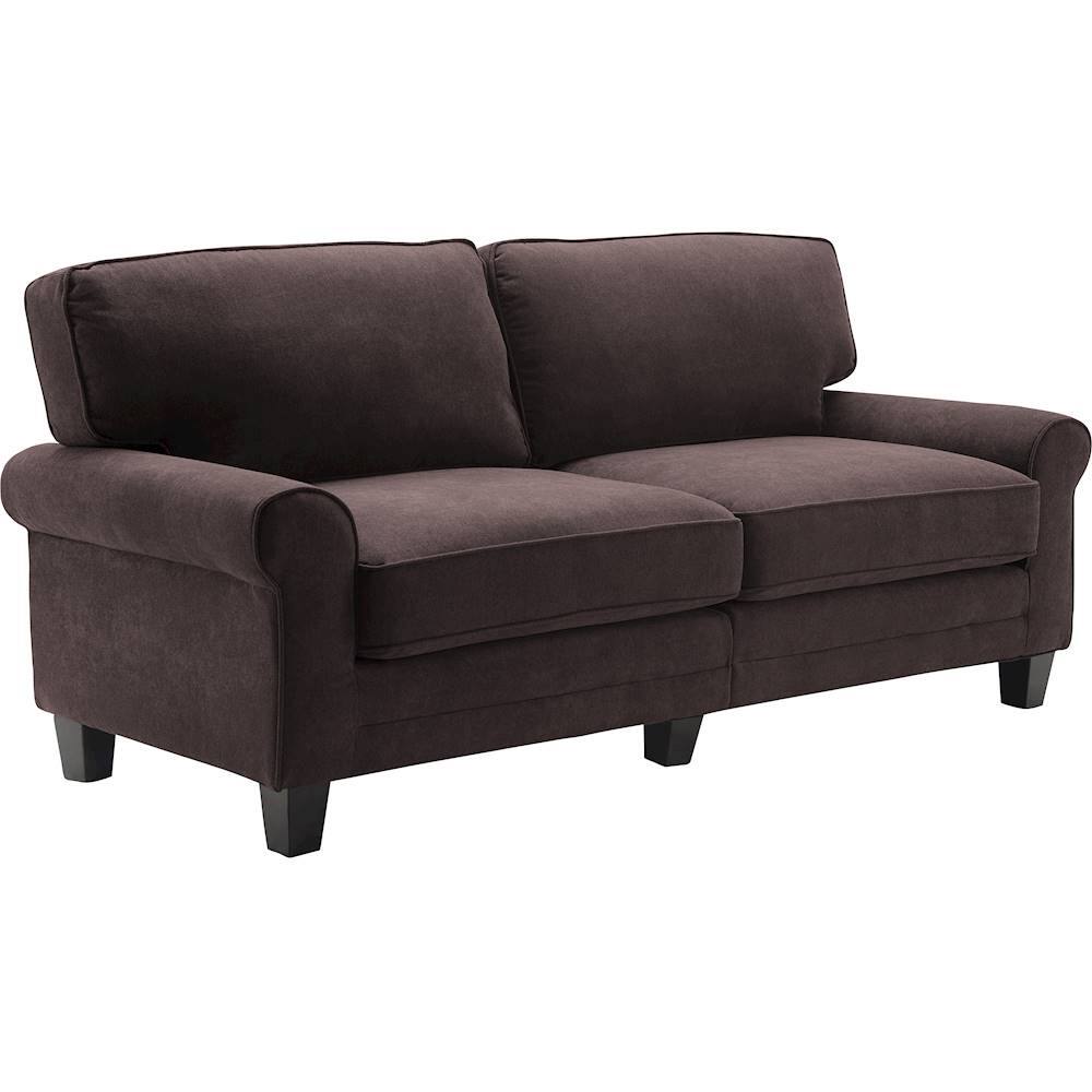 Angle View: Serta - Copenhagen 3-Seat Fabric Sofa - Dark Brown