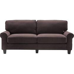 Serta - Copenhagen 3-Seat Fabric Sofa - Dark Brown - Front_Zoom