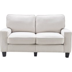 Serta - Palisades 2-Seat Fabric Loveseat - Cream - Front_Zoom
