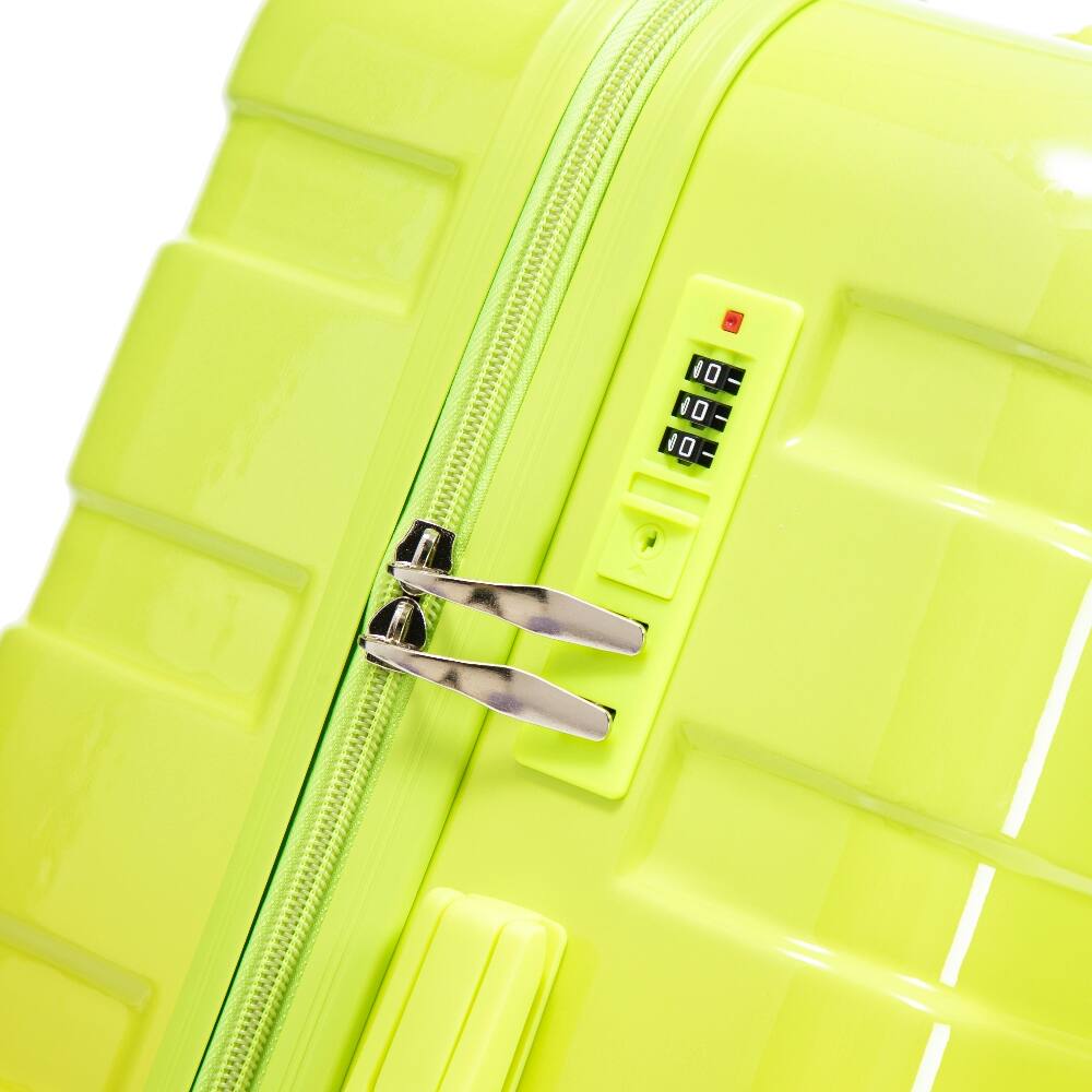 Alt View 10. Ropilly - Ropilly Three Piece Luggage Set Hardside Spinner Luggage Gradient Color Suitcase with Combination Lock Yellow Green - Yellow/Green.
