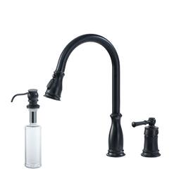 3-Spray Patterns Single Handle 1.8 GPM Pull Down Sprayer Kitchen Faucet with Soap Dispenser