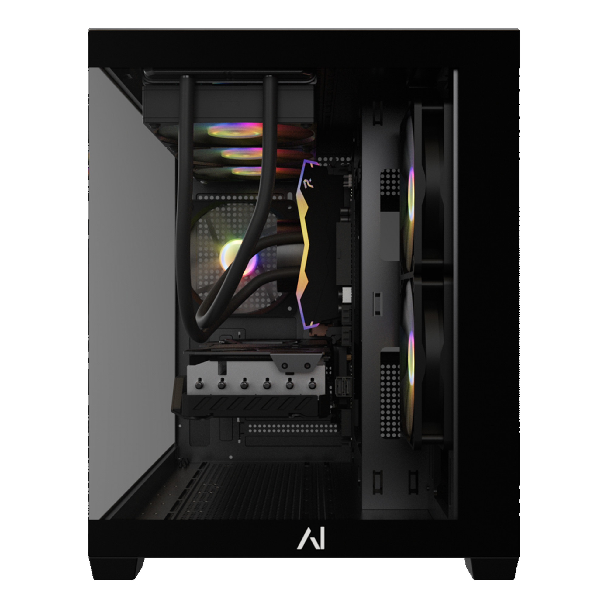 Left. Andromeda Insights - AI Gaming PC Spectra | AMD Radeon RX 9070 XT | Ryzen 7 7800X3D (5.0 GHz Turbo) | 32GB DDR5 | 1TB Gen4 SSD - Black.