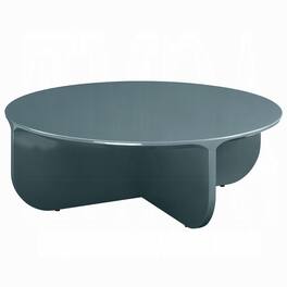 Manhattan Lane - Lemy Coffee Table. 39 Inch Round Top with Pedestal Base, Wood - Teal Blue