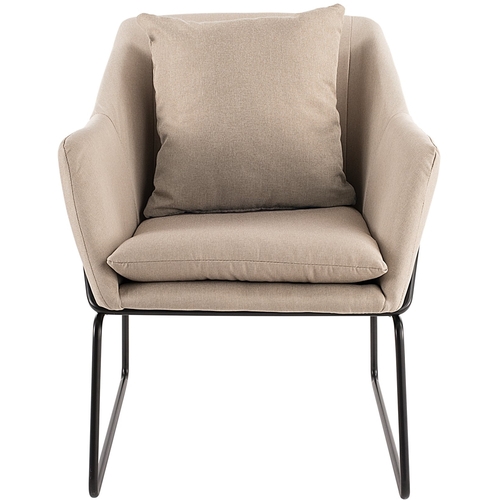 Elle Decor - Elle Décor Traditional Metal, Polyester & Polyester Blend Fabric Accent Chair - Cream
