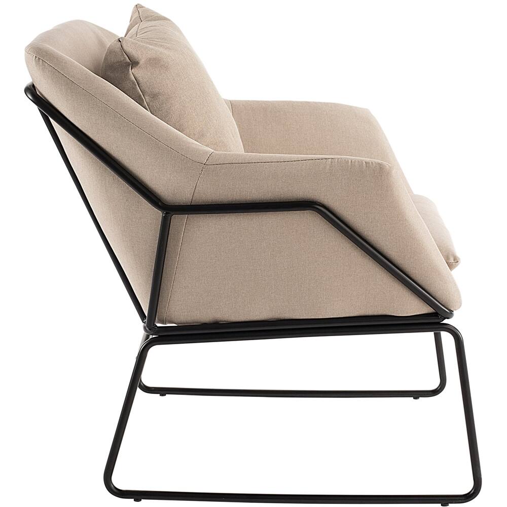 Alt View 12. Elle Decor - Elle Décor Traditional Metal, Polyester & Polyester Blend Fabric Accent Chair - Cream.
