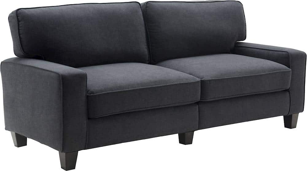 Angle View: Serta - Palisades Modern 3-Seat Fabric Sofa - Charcoal