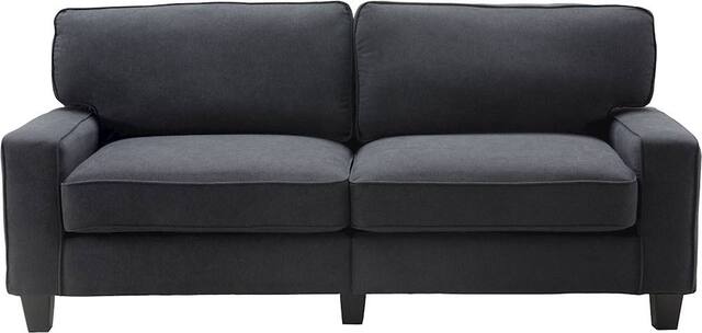Front. Serta - Palisades Modern 3-Seat Fabric Sofa - Charcoal.