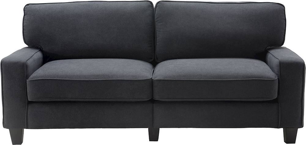 Front. Serta - Palisades Modern 3-Seat Fabric Sofa - Charcoal.