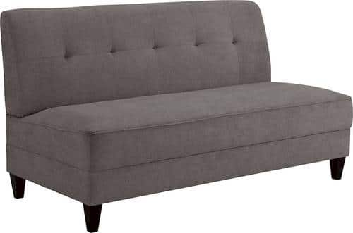 Elle Decor - Yvonne 3-Seat Fabric Sofa - Dark Gray