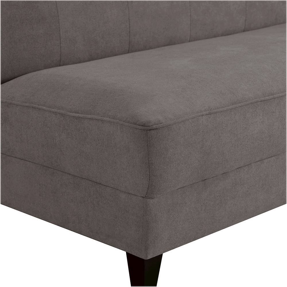 Alt View 14. Elle Decor - Yvonne 3-Seat Fabric Sofa - Dark Gray.