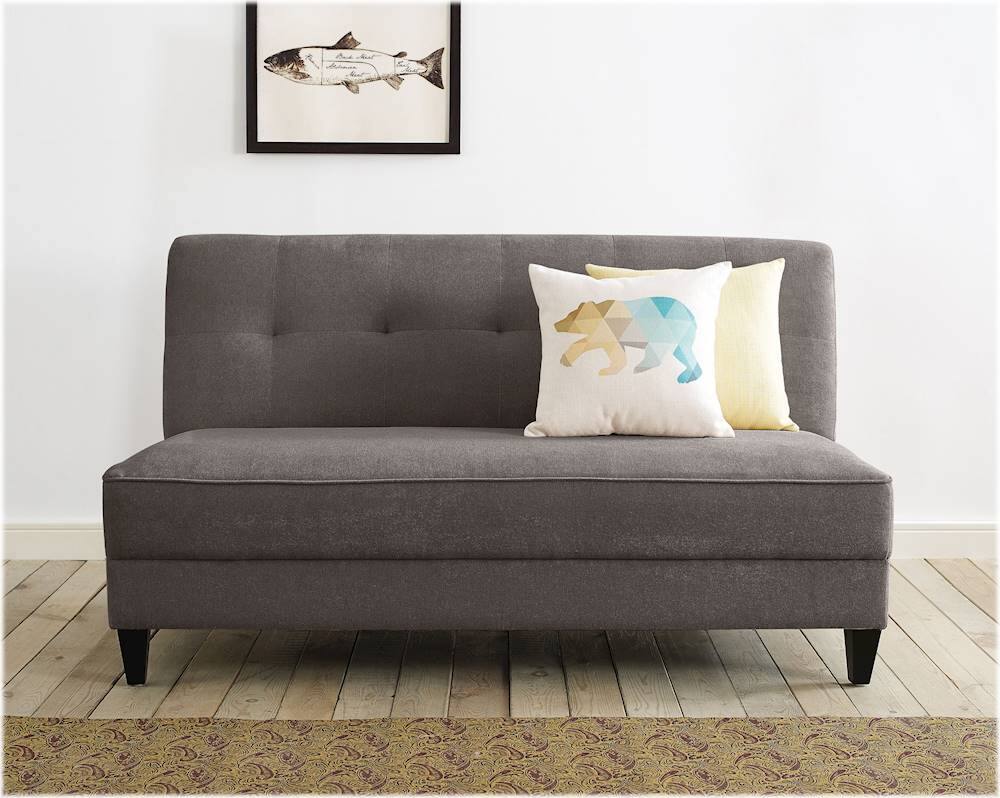 Alt View 16. Elle Decor - Yvonne 3-Seat Fabric Sofa - Dark Gray.
