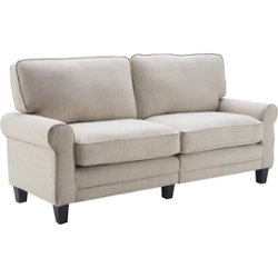 Serta - Copenhagen 3-Seat Polyester Fabric Sofa - Light Gray - Angle_Zoom