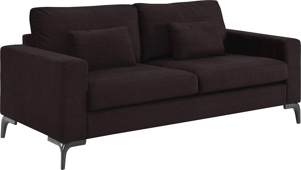 Angle View: Finch - Austin 3-Seat Fabric Sofa - Chocolate Brown