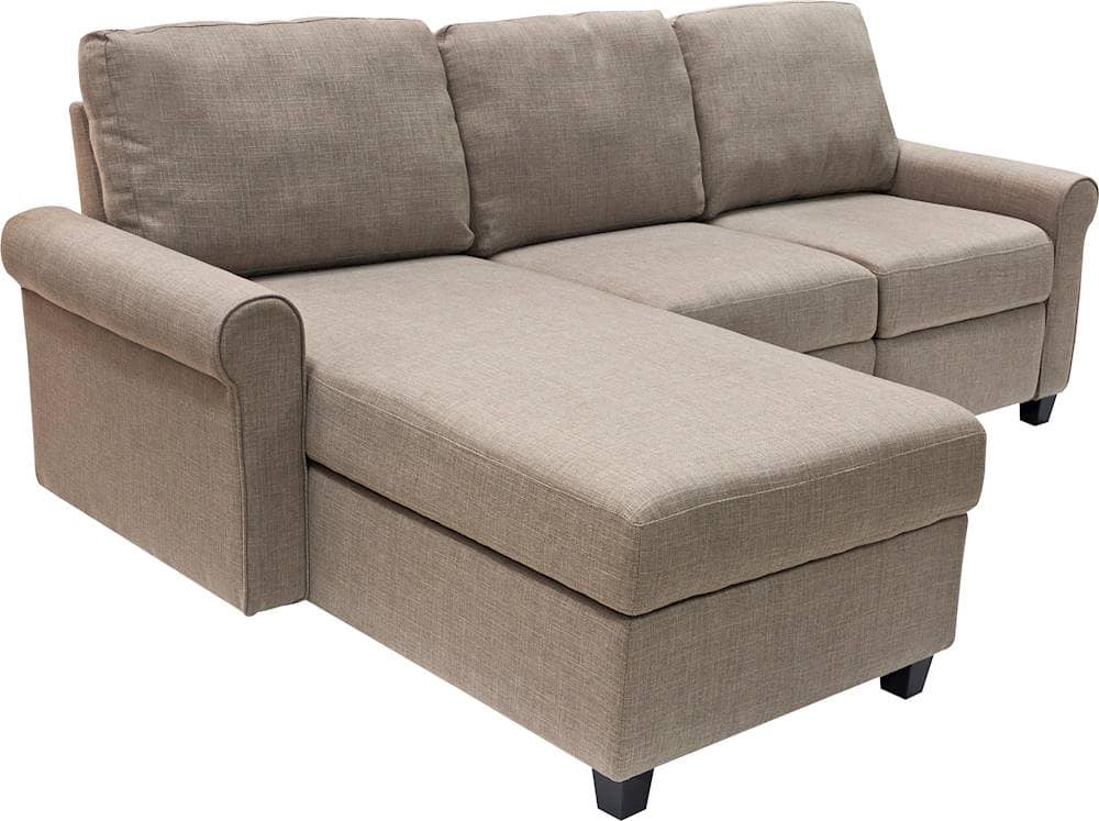 Angle View: Serta - Palisades Contemporary Fabric Reclining Sectional - Oatmeal