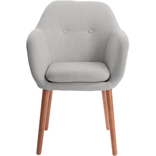 Elle Decor - Mid-Century Modern Polyester, Wood & Polyester Blend Fabric Accent Chair - French Gray