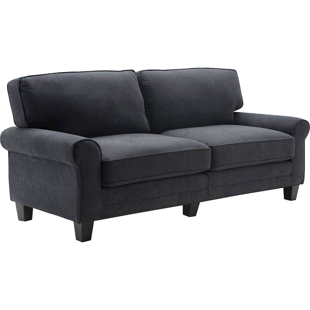 Angle View: Serta - Copenhagen 3-Seat Fabric Sofa - Charcoal