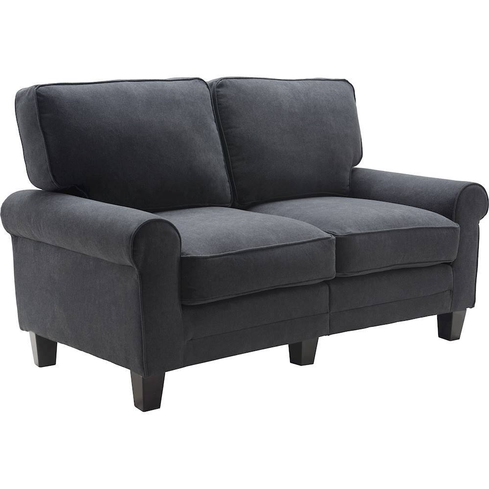 Angle View: Serta - Copenhagen 2-Seat Polyester Fabric Loveseat - Charcoal