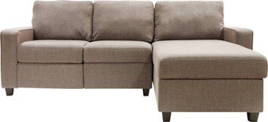 Serta - Palisades Contemporary Fabric Reclining Sectional - Oatmeal - Front_Zoom