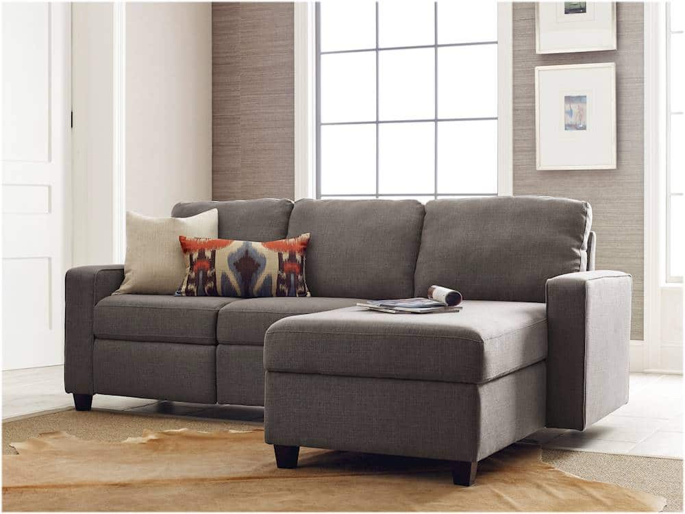 Best Buy Serta Palisades Contemporary Fabric Reclining Sectional Gray