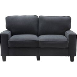 Serta - Palisades 2-Seat Fabric Loveseat - Charcoal - Front_Zoom