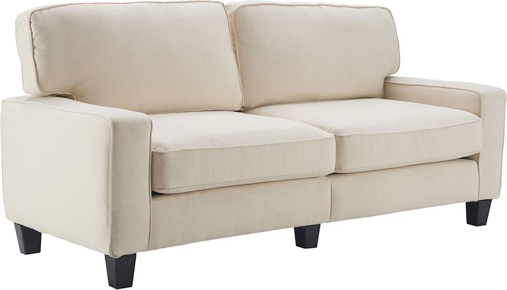 Angle View: Serta - Palisades Modern 3-Seat Fabric Sofa - Buttercream