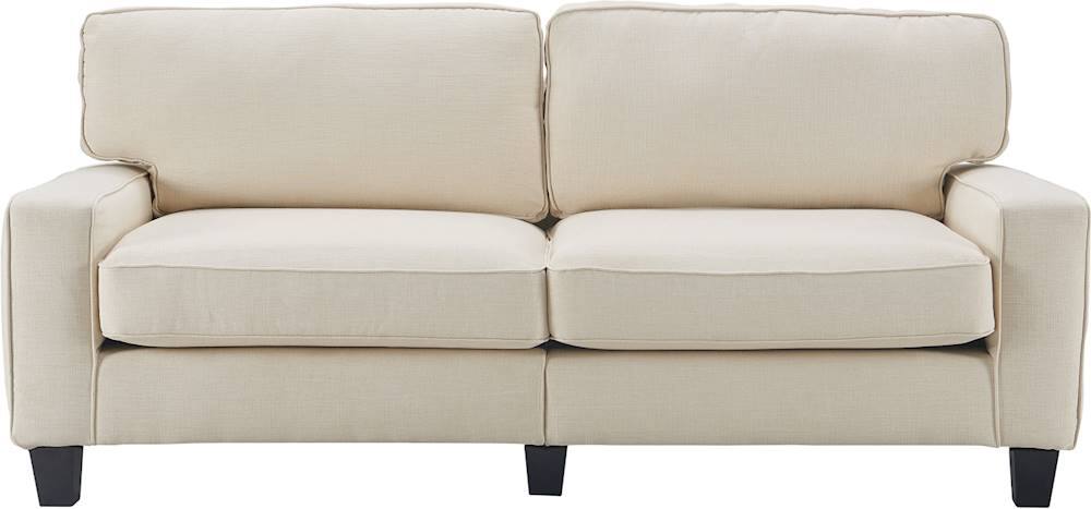 Front. Serta - Palisades Modern 3-Seat Fabric Sofa - Buttercream.