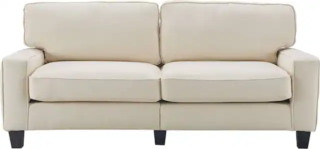 Front. Serta - Palisades Modern 3-Seat Fabric Sofa - Buttercream.