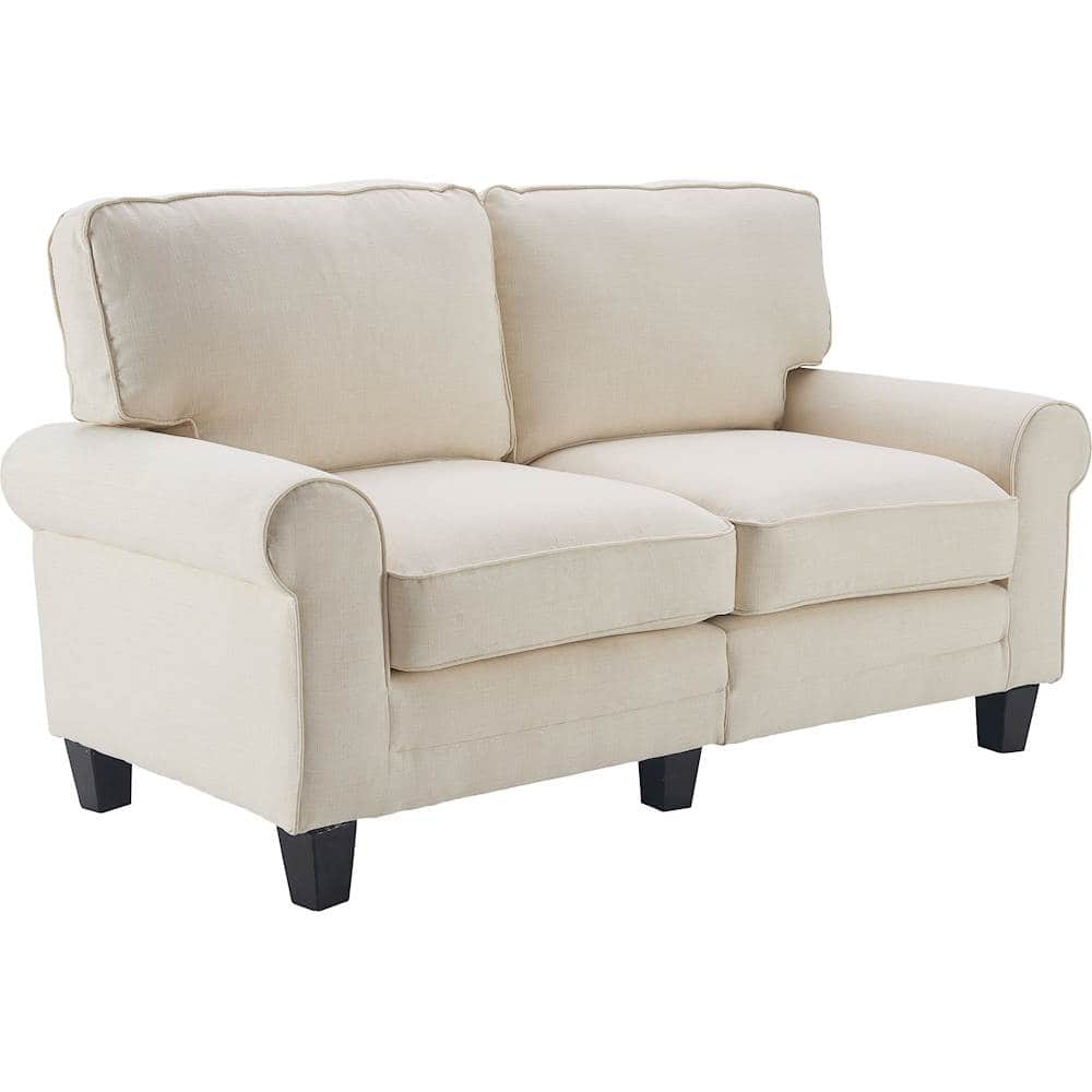 Angle View: Serta - Copenhagen 2-Seat Fabric Loveseat - Buttercream