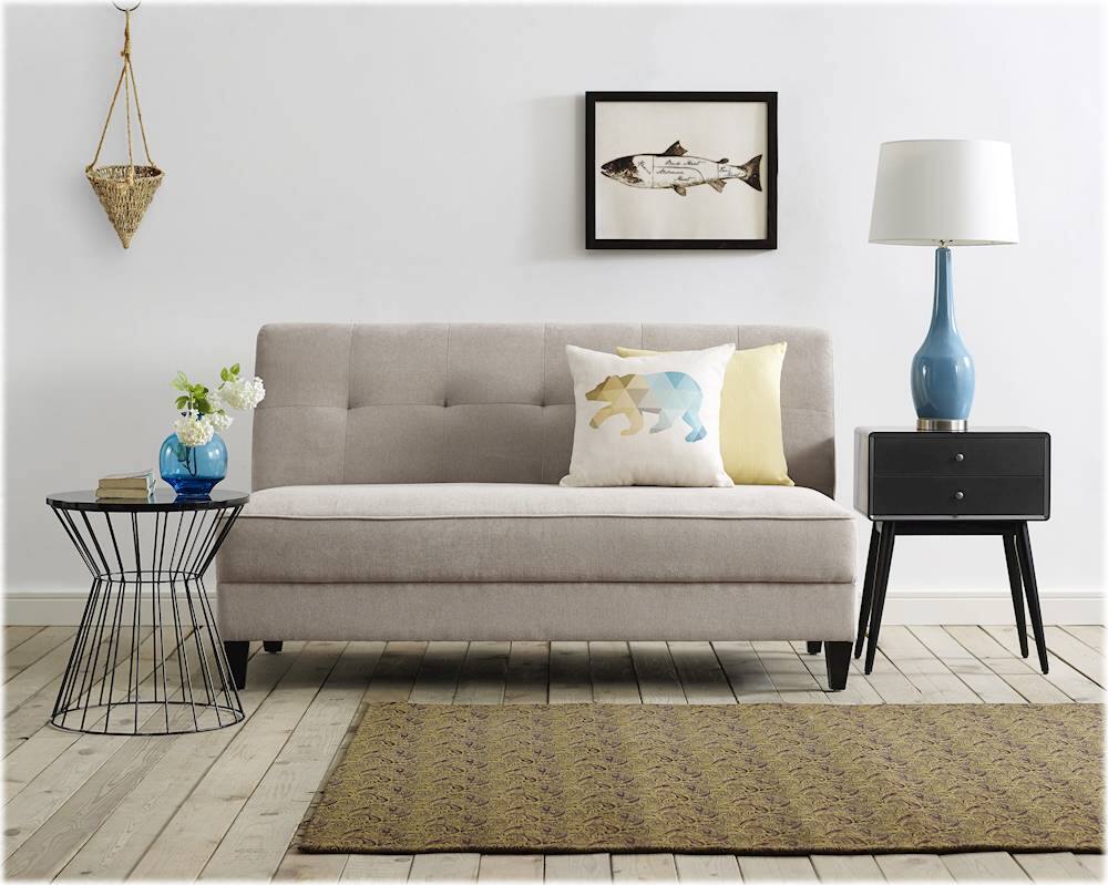 Alt View 16. Elle Decor - Yvonne 3-Seat Fabric Sofa - Ivory.