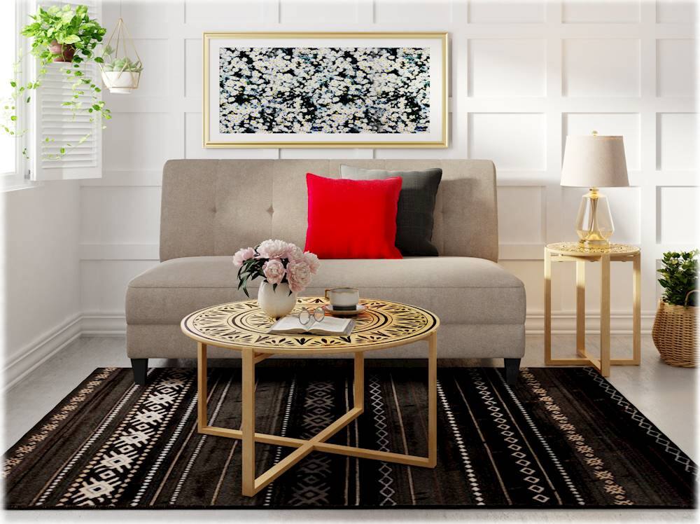Alt View 17. Elle Decor - Yvonne 3-Seat Fabric Sofa - Ivory.
