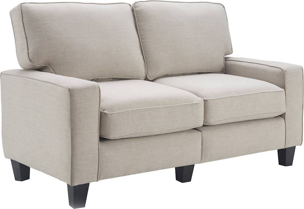 Angle View: Serta - Palisades 2-Seat Fabric Loveseat - Light Gray