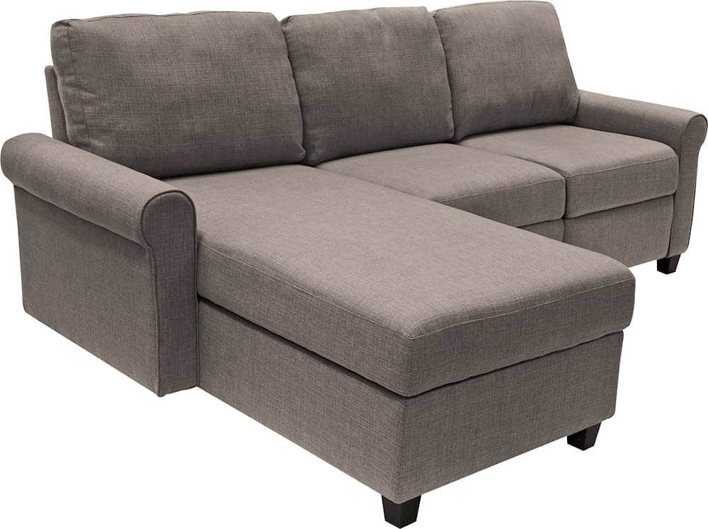 Angle View: Serta - Copenhagen Fabric Reclining Sectional - Gray