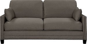 Elle Decor - Bella 3-Seat Woven Fabric Sofa - Gray - Front_Zoom