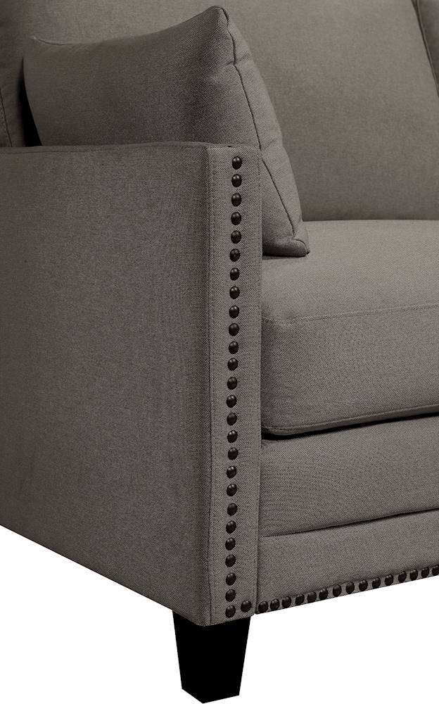 Best Buy: Elle Decor Bella 3-Seat Woven Fabric Sofa Gray FF17006E