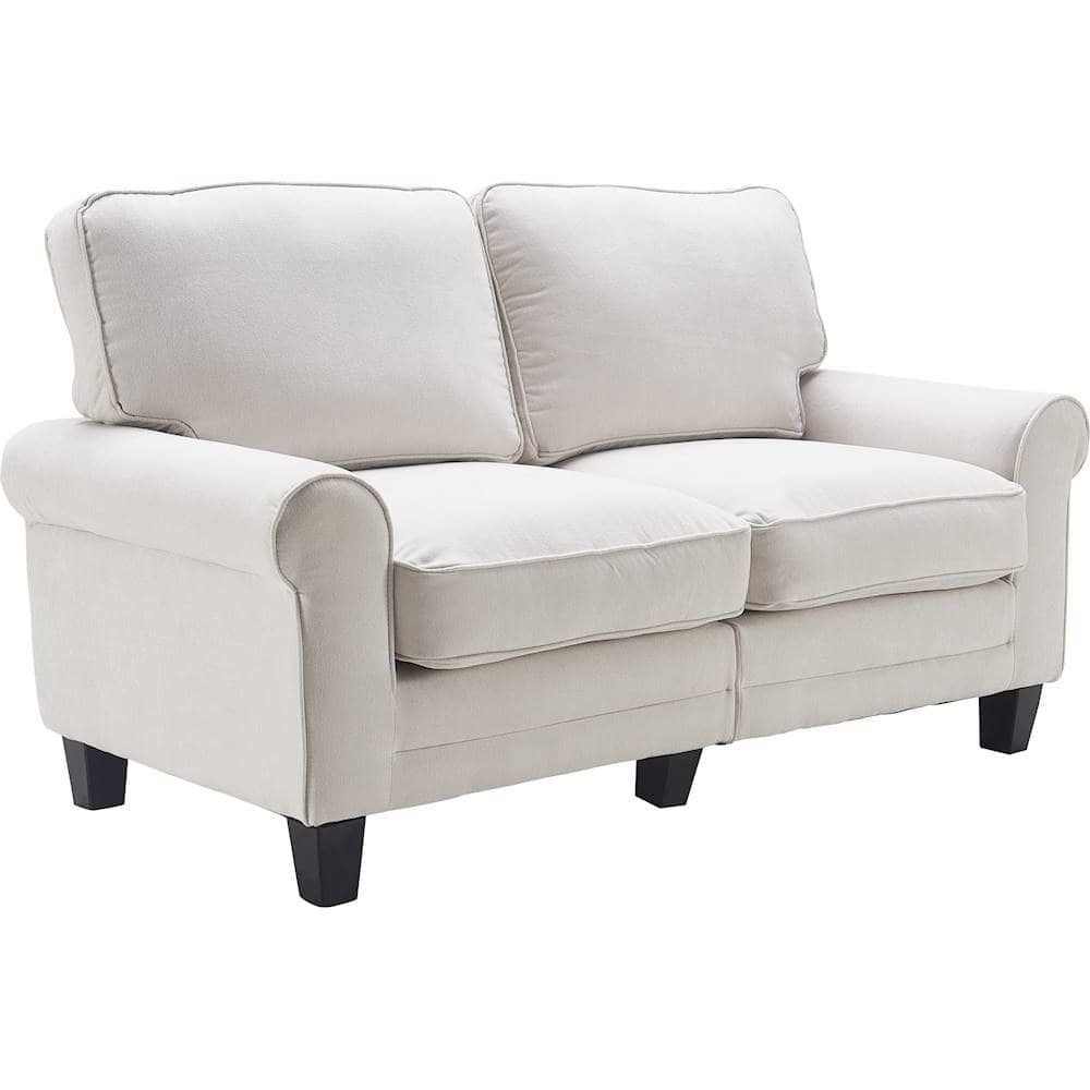 Angle View: Serta - Copenhagen 2-Seat Polyester Fabric Loveseat - Cream