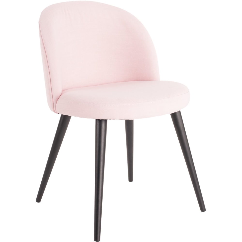 Left View: Elle Decor - Elle Décor Modern Polyester, Wood & Polyester Blend Fabric Accent Chair - French Pink